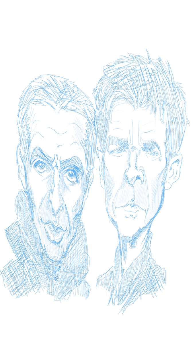 Gift Caricature Black and White Liam and Noel Gallagher