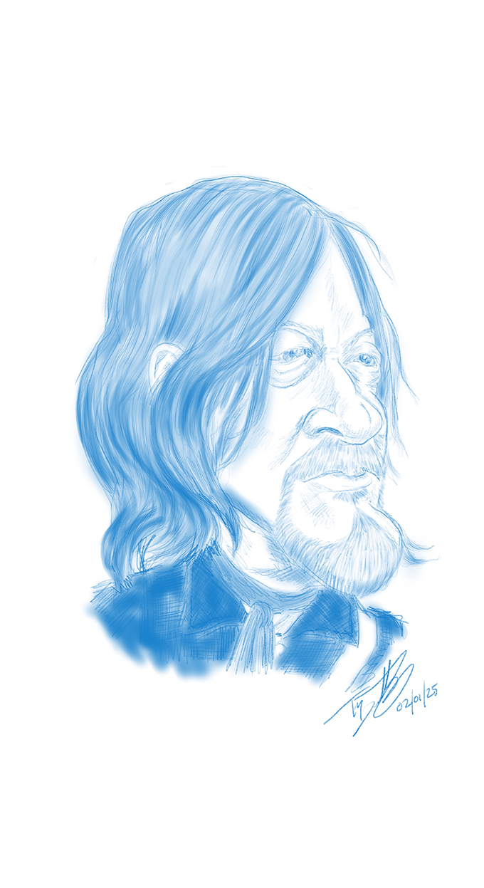 Gift-Caricature-Black-and-White-Norman-Reedus
